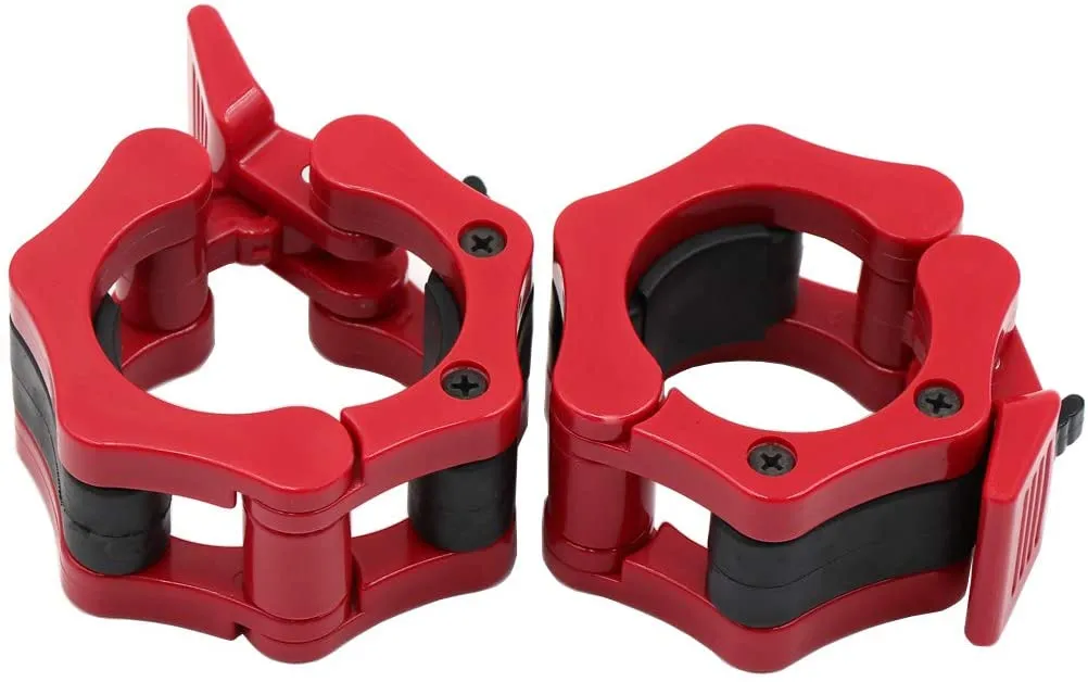 Olympic Barbell Collar Locking Set-Red