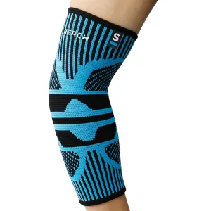 REACH Elbow Support for Gym | Elbow Band for Pain Relief | Nylon Material | Tennis Elbow Band for Men & Women | Elbow Guard Cricket, Badminton & Sports | Compression Technology & No Marks | Blue-Small