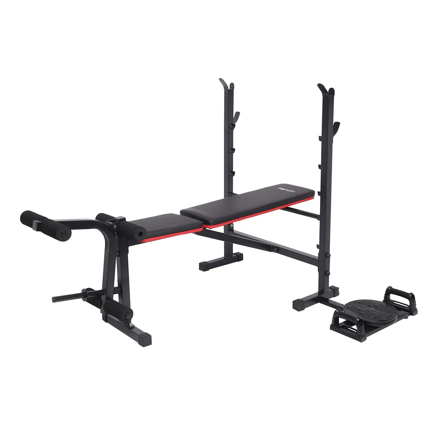 Reach Multifunction 800 Gym Bench | 8 In 1 Multipurpose Home Bench Incline/Decline/Flat | For Strength Training & Full Body Workout | With Push-Up Bar & Tummy Twister | Max User Weight 110Kg