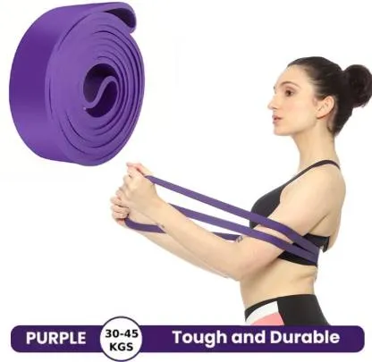 Resistance Bands for Pull-ups and Yoga - Strengthen Muscles and Improve Flexibility with Elastic Stretch Belts - Ideal for Weight-bearing Workouts and Fitness Training (Pack of 1 |  Purple)