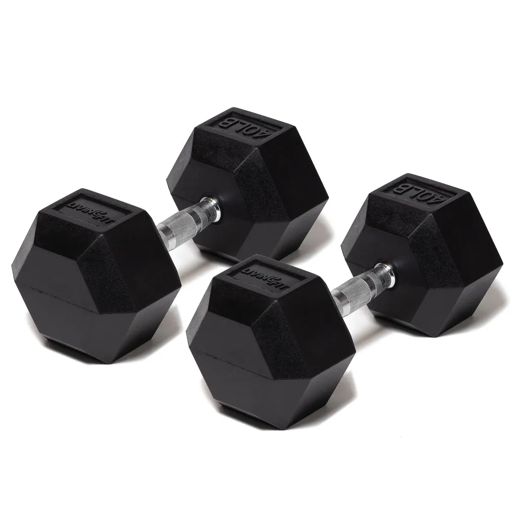 Rubber Hex Dumbbells