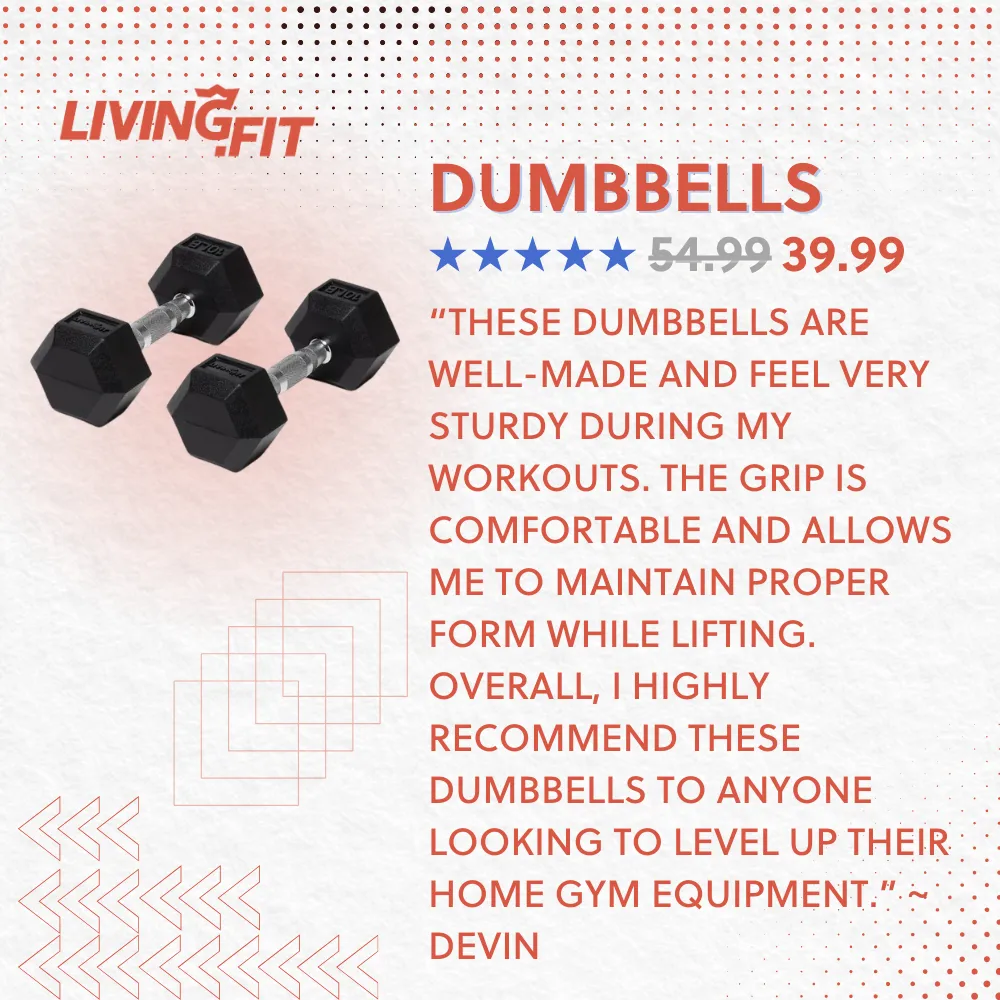 Rubber Hex Dumbbells