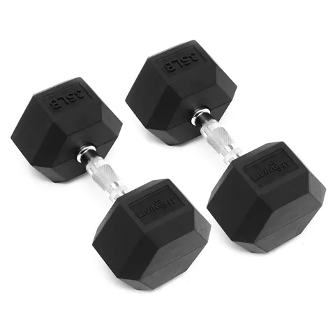 Rubber Hex Dumbbells