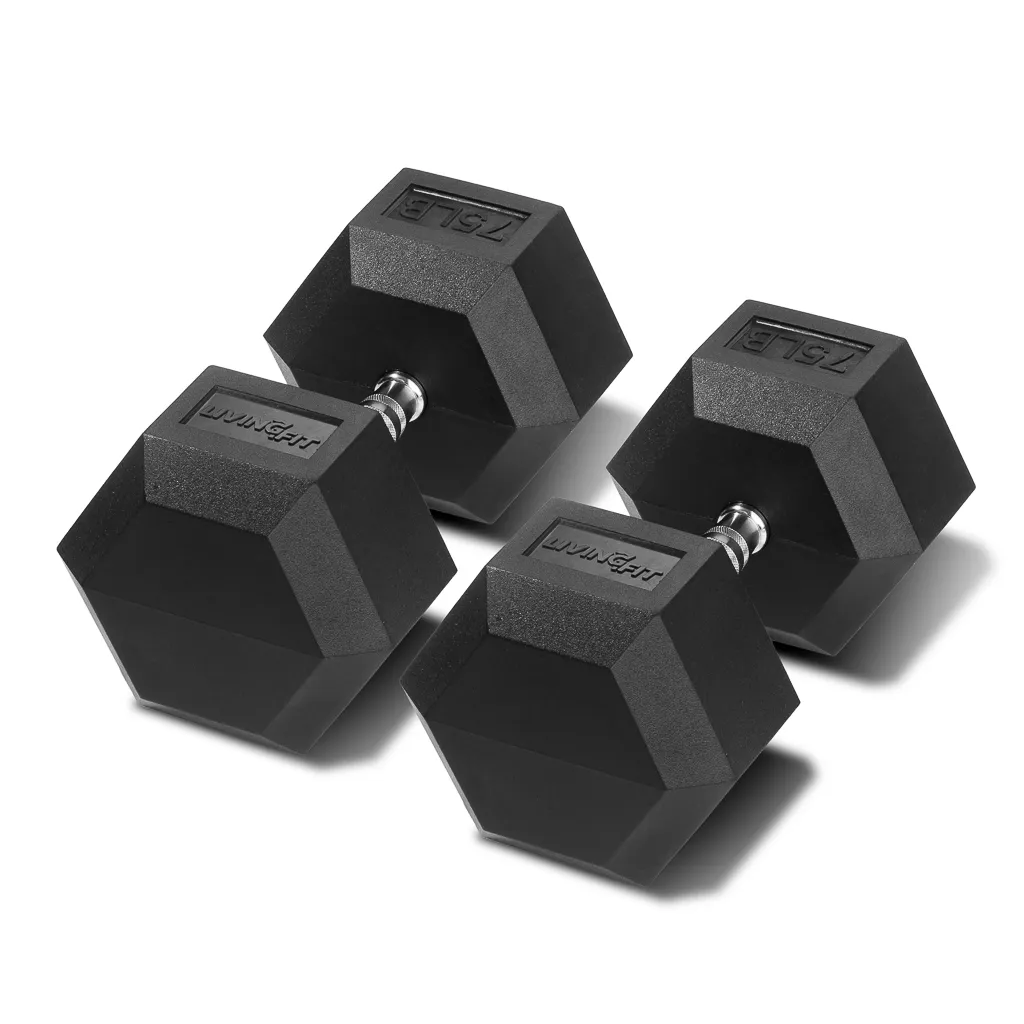 Rubber Hex Dumbbells