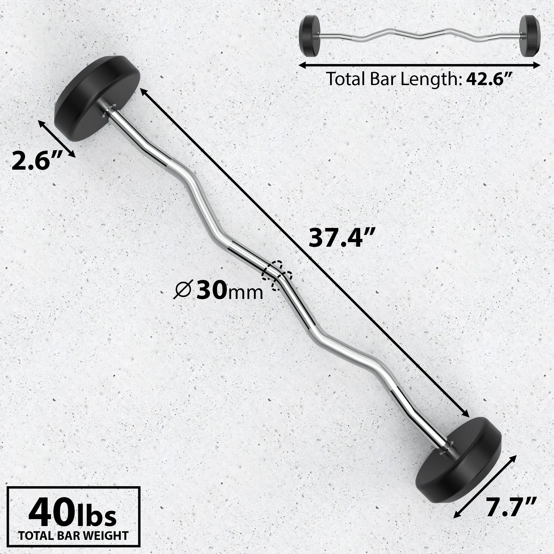 Synergee Fixed Easy Curl Barbell