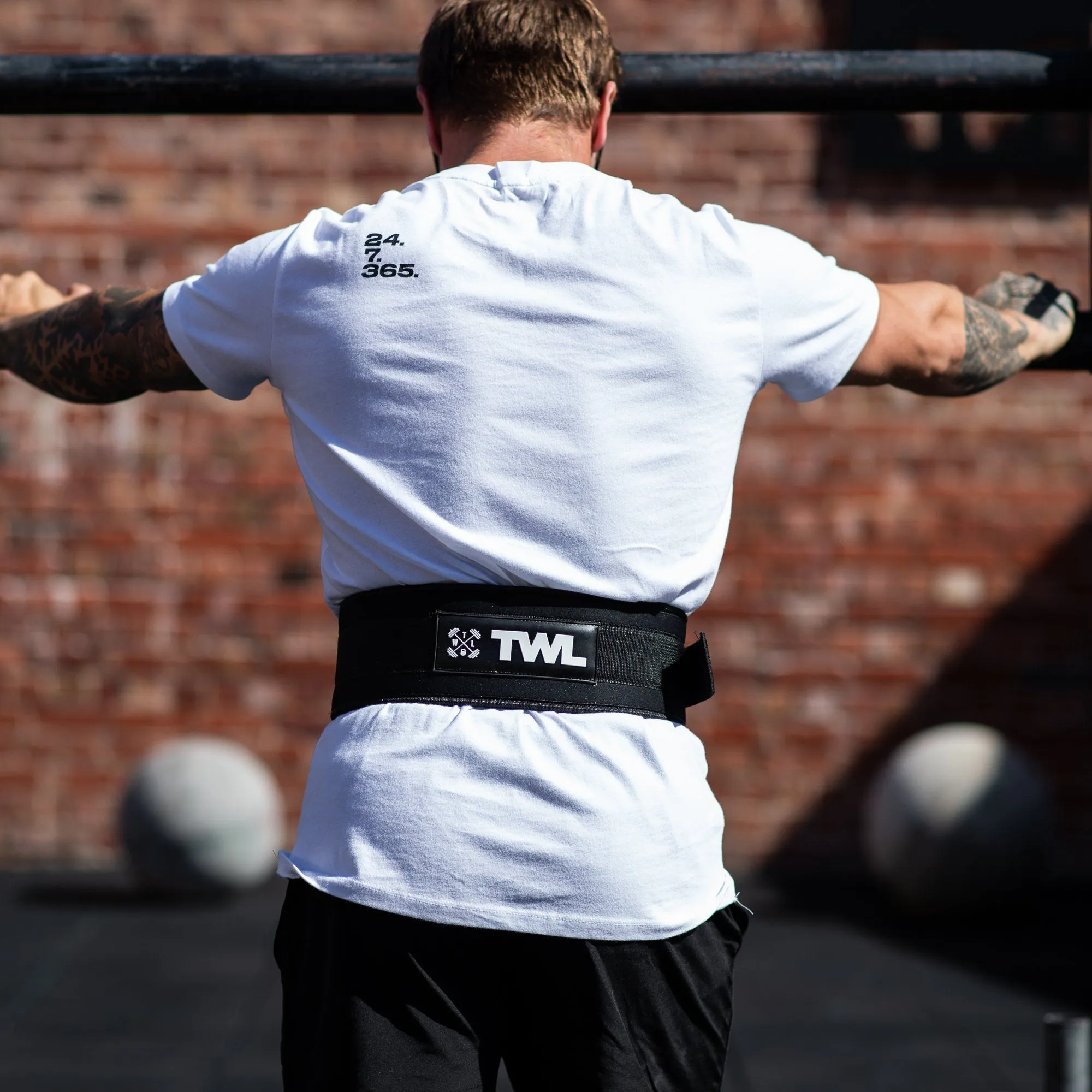 TWL - 4 inch Velcro Weight Lifting Belt - Black