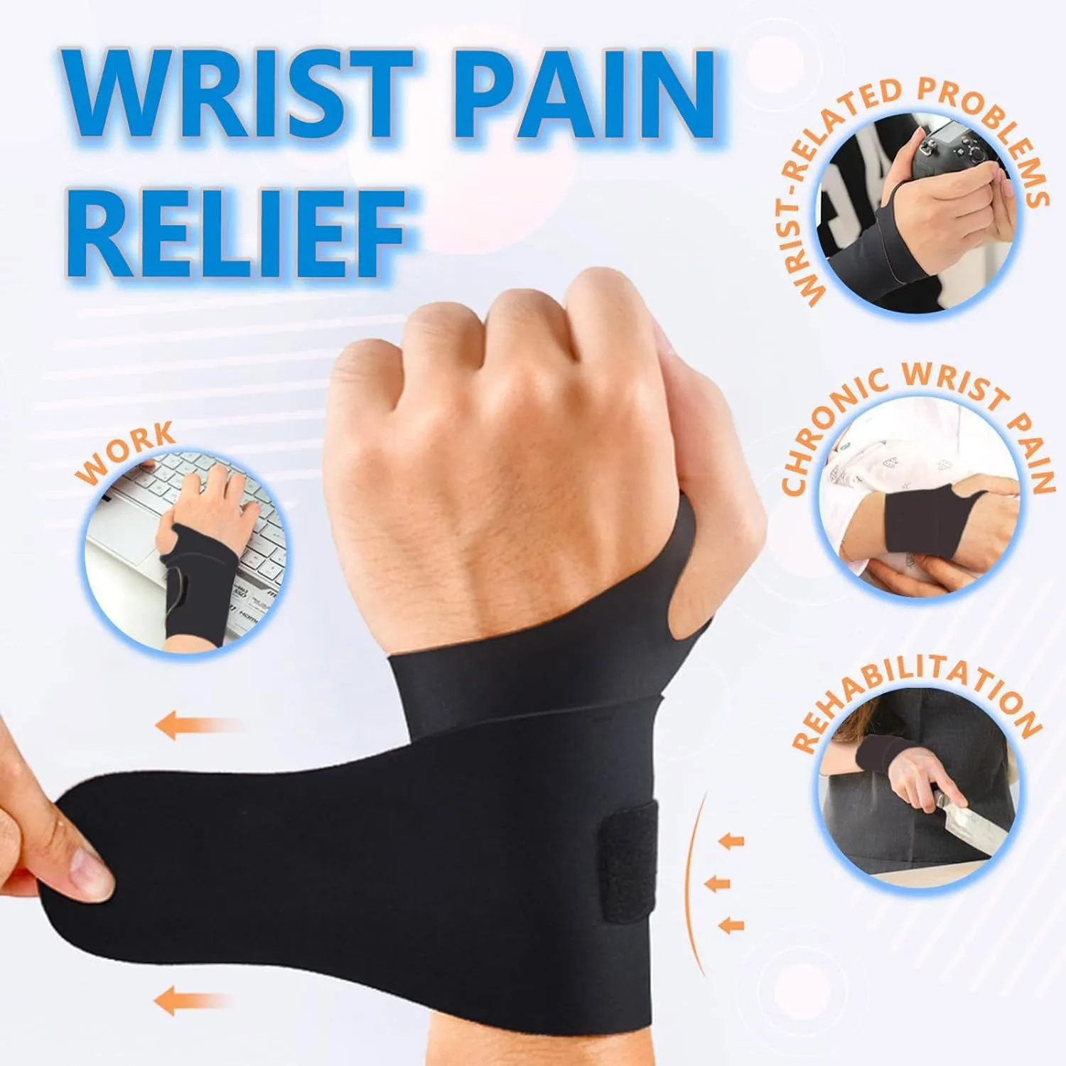 Ultra-Thin Elastic Wrist Brace Wrist Wraps - Black