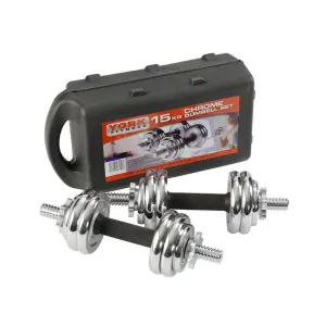 York Fitness 15KG Chrome Dumbbell Set of 2